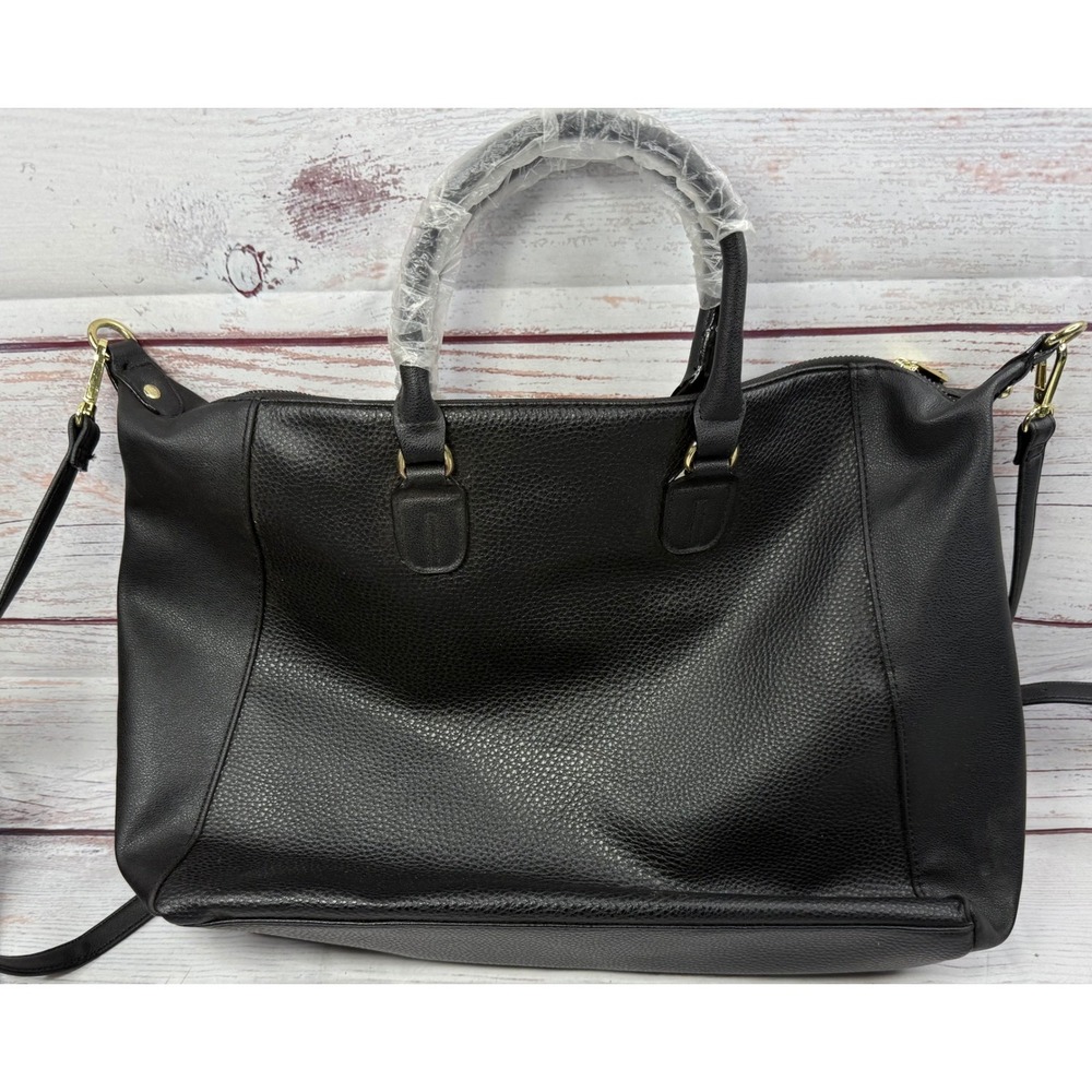 Juicy Couture Black Pebbled Satchel Crossbody Bag Multi Glitter Logo NWT - Picture 5 of 12